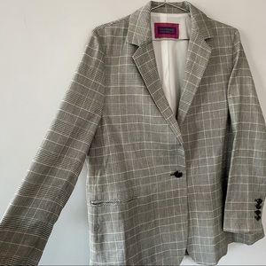 Vivienne Tam blazer vintage style oversized checkered pattern black white
